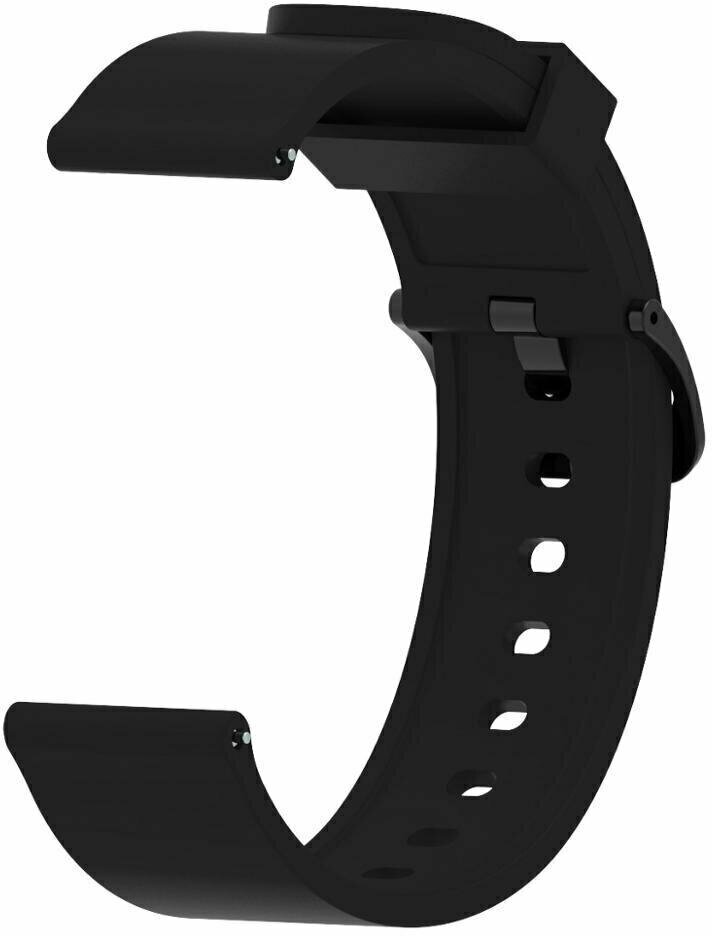 Ремешок для смарт-часов, фитнес-браслета универсальный 22 мм силиконовый браслет с пряжкой Xiaomi Samsung Huawei Honor, черный