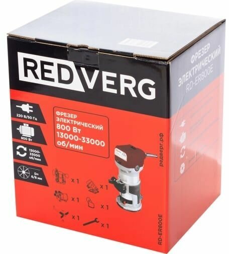 Фрезер RedVerg RD-ER800E кромочный (800Вт, 33000об/мин, плавный пуск, цанги 6,8мм) 4.1кг - фотография № 11
