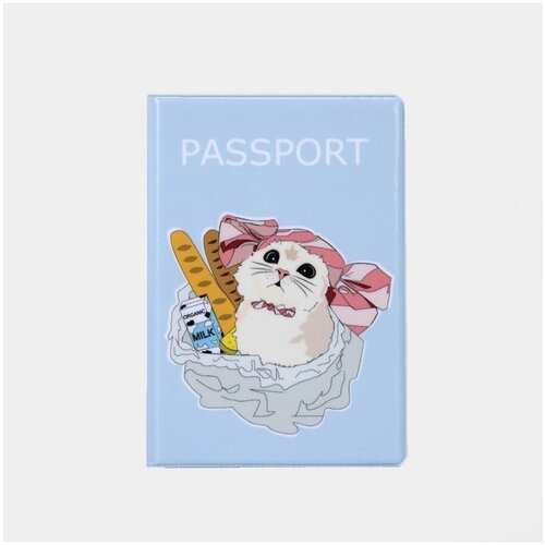 Обложка для паспорта Сима-ленд, голубой обложка для документов обложка для паспорта дождь пвх