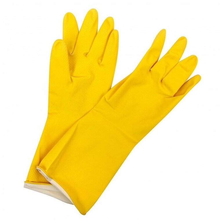 Перчатки AZUR резиновые, 1 пара, размер S, цвет желтый - фотография № 3