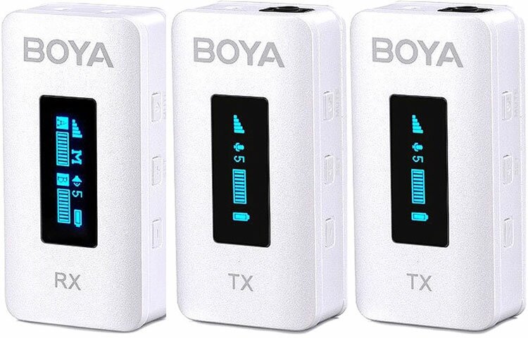 Boya BY-XM6-K2W беспроводной микрофон с зарядным кейсом (белый)