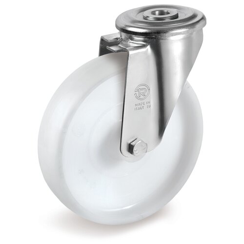 фото Колесо tellure rota 687702 поворотное, диаметр 100мм, грузоподъемность 200кг, полиамид с центральным отверстием для крепления под болт 12мм