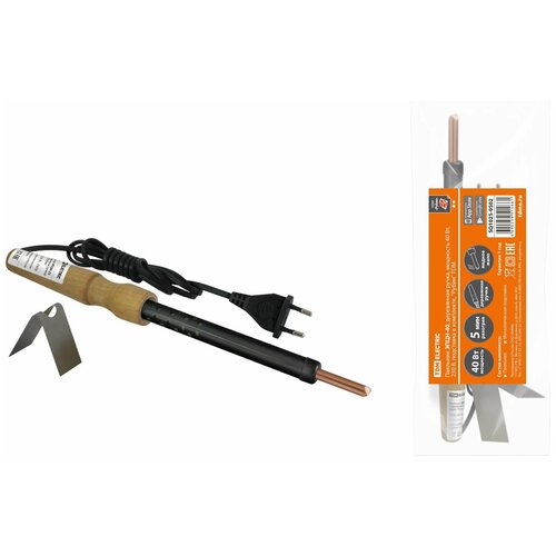 Паяльник ЭПЦН-40 деревянная ручка мощность 40 Вт 230 В подставка в комплекте Рубин TDM Electric SQ1025-0502 131900₽