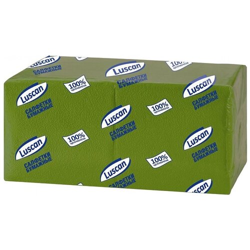 Купить Салфетки бумажные Luscan Profi Pack 1-слойные 24x24 см зеленые 400 штук в упаковке, 476880, зеленый, Бумажные салфетки