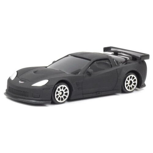 Легковой автомобиль RMZ City Chevrolet Corvette C6.R (344005SM) 1:64, 6.8 см, матовый черный uni fortune машинка металлическая uni fortune rmz city 1 64 chevrolet corvette c6r без механизмов черный матовый цвет 9x4x4см