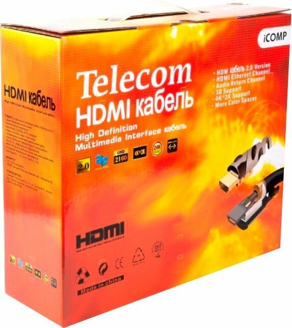 Кабель HDMI-19M --- HDMI-19M ver 2.0 4K*30Hz,15m 2F TELECOM PRO - фото №8