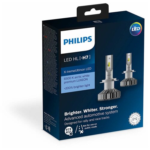 Лампы автомобильные светодиодные Philips LED H7 X-treme Ultinon 6000K (2 шт.) PHILIPS-12985BWX2