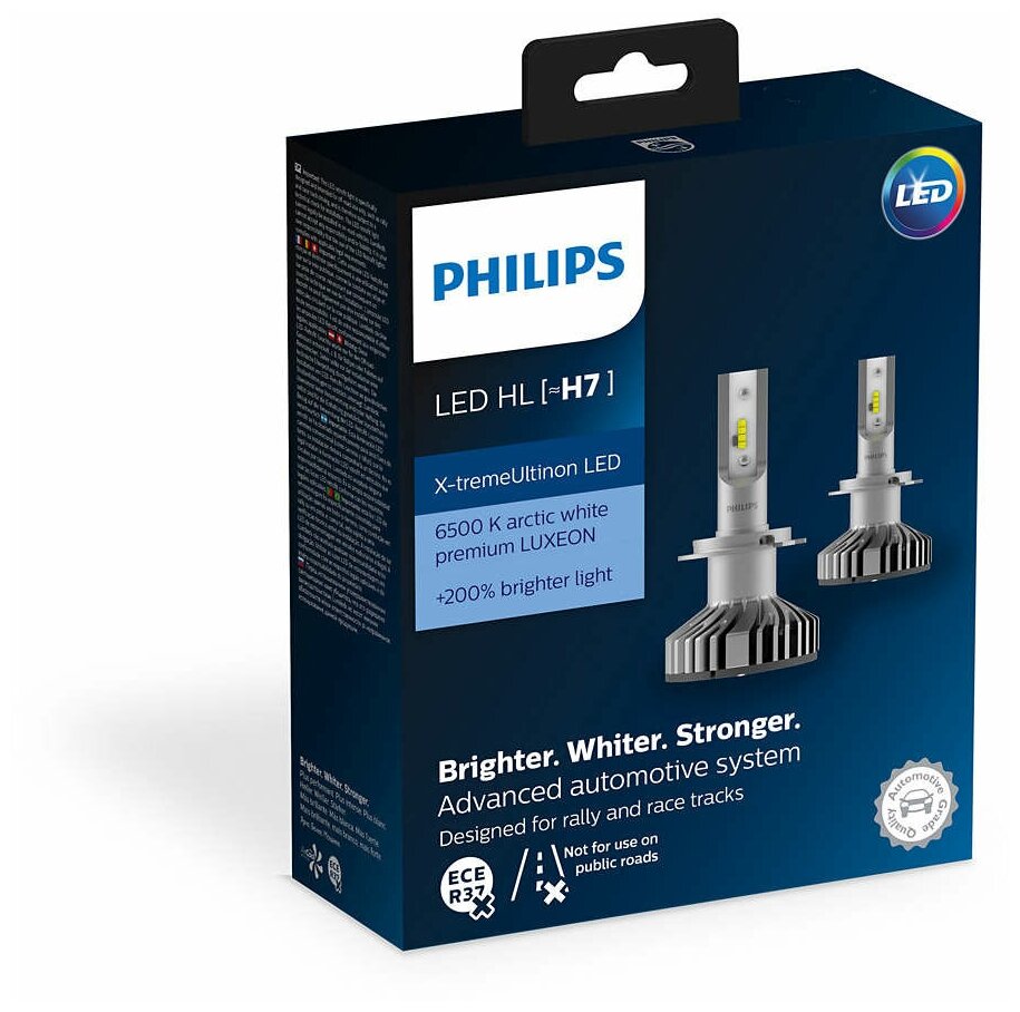 Лампа автомобильная светодиодная Philips X-tremeUltinon LED 12985BWX2 H7 12V 25W PX26d