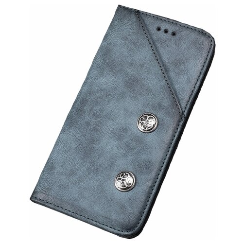 фото Чехол-книжка mypads для huawei honor 10x lite/huawei p smart 2021 (ppa-lx1) креативный крафтовый ретро футляр азиатский стиль ручной работы c декоративными пуговицами и визитницей серый