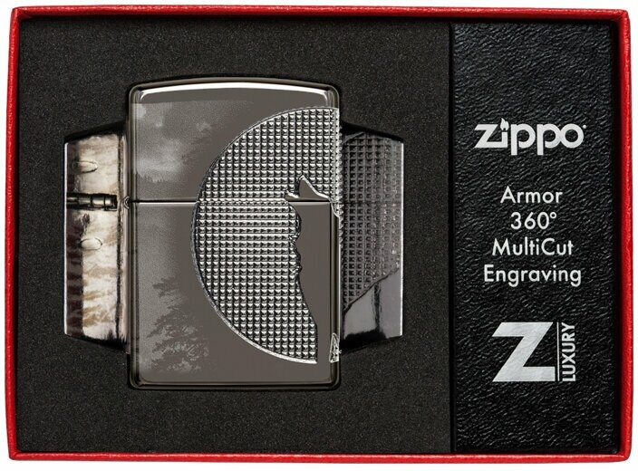 Зажигалка Zippo 49353 бензиновая Armor High Polish Black Ice - фотография № 5