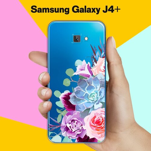 Силиконовый чехол на Samsung Galaxy J4+ Цветы 10 / для Самсунг Галакси Джей 4 Плюс 2018 силиконовый чехол на samsung galaxy j4 астронавт 8 для самсунг галакси джей 4 плюс 2018