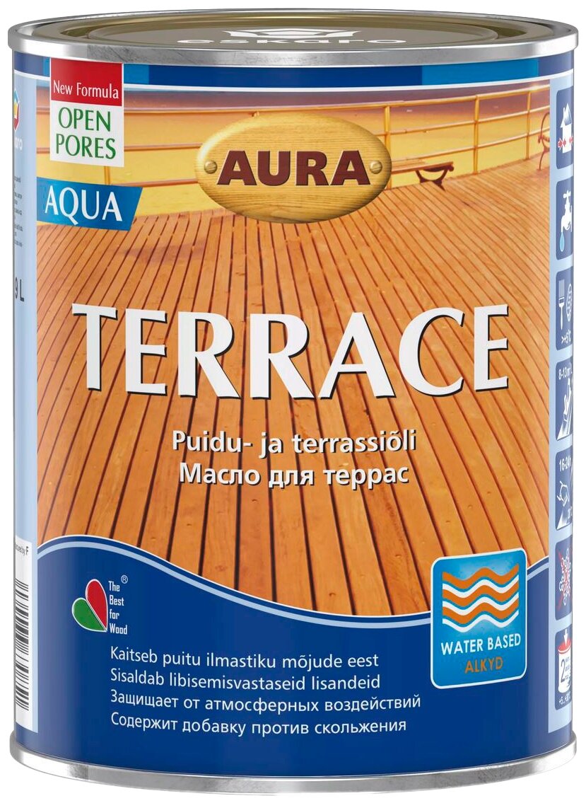 Eskaro Terrace масло для террас органоразбавимое (прозрачный, 0,9л)