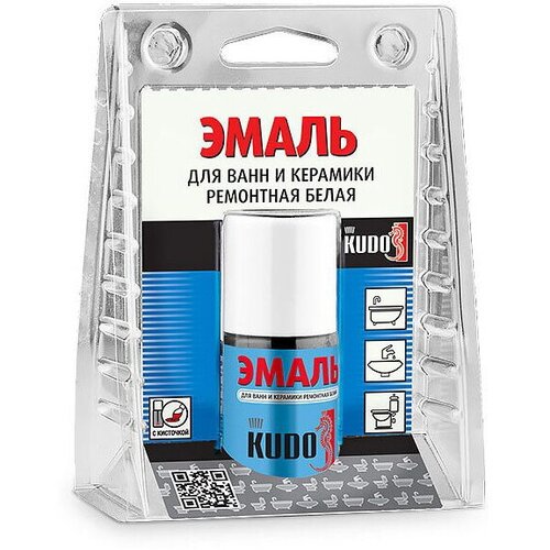 Эмаль для ванн и керамики kudo с кисточкой 15мл белая арт эк000129736 774₽