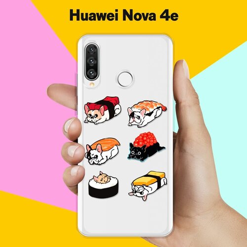 Силиконовый чехол Суши-собачки на Huawei Nova 4e силиконовый чехол суши собачки на huawei nova 3e