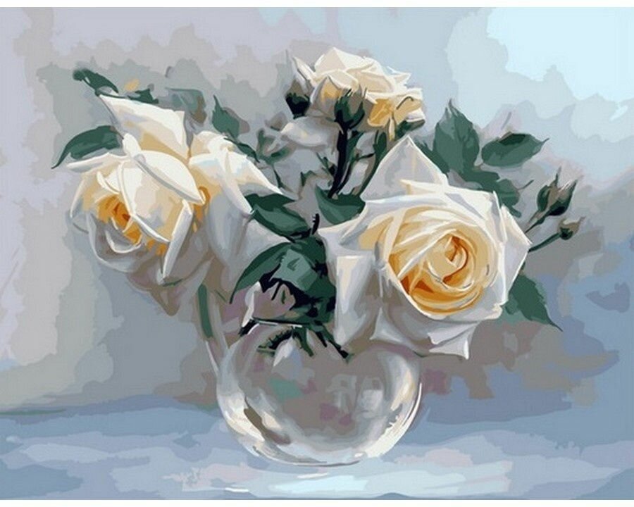 Картина по номерам Нежные розы 40х50 см