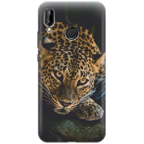 фото Gosso ультратонкий силиконовый чехол-накладка для huawei p20 lite с принтом "загадочный леопард"