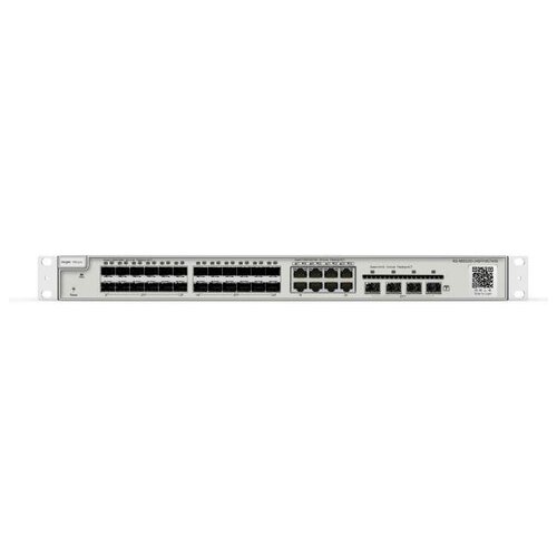 Reyee 24-Port SFP L2 Managed Switch, 24 SFP Slots, 8 Gigabit RJ45 Combo Ports, 4 *10G SFP+ Slots, 19-inch Rack-mountable Steel Case коммутатор reyee 24 port gigabit l2 managed poe switch 24 gigabit rj45 poe poe ports 4 sfp slots 370w poe power budget 19 inch rack mountable stell case rg nbs3100 24gt4sfp p