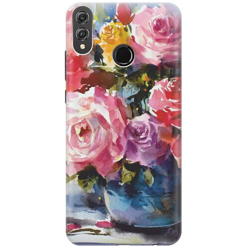 фото Re:paчехол - накладка artcolor для honor 8x с принтом "акварельный букет цветов"