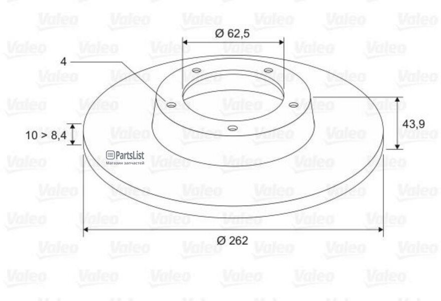 Тормозной диск задний Valeo 297456 для Hyundai i20 Kia Rio Hyundai Solaris