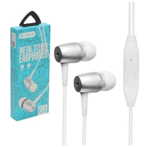 Гарнитура Celebrat G1 вставная металлическая серебрянная 36000₽