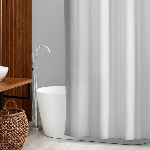 Штора для ванны Классика, с люверсами, 180x180 см, полиэстер, цвет белый