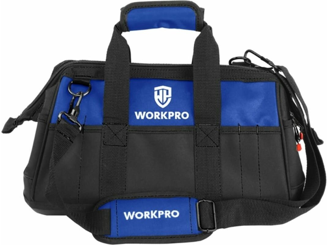 Сумка для инструмента WORKPRO 640D 420x230x270 мм, с широким горлом, на молнии, с пластиковым дном WP281007