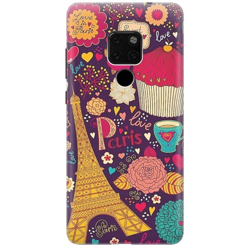 фото Re:paчехол - накладка artcolor для huawei mate 20 с принтом "love in paris"