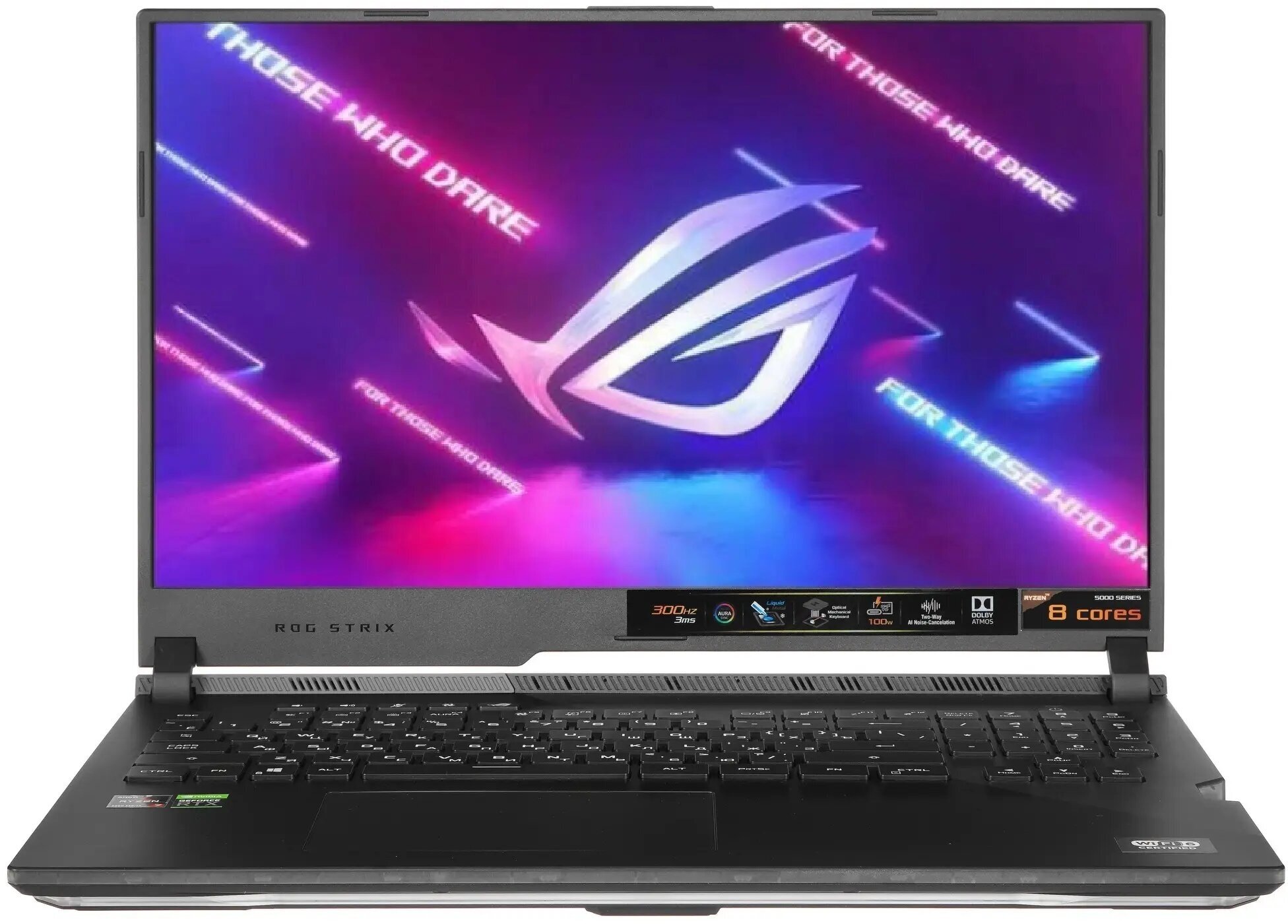 17.3" ноутбук Asus ROG Strix SCAR 17 G733QM (1920х1080, 300 Гц, AMD Ryzen 7 5800H 3.2 Ггц, RAM 16 ГБ, SSD 1 тб, GeForce RTX 3060) черный