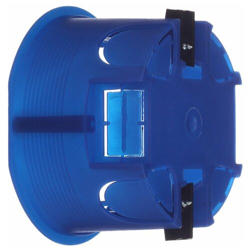 Подрозетник (80-0600/80-0600 П) для гипсокартона d68х45 мм 4 ввода синий IP20 с пластмассовыми лапками безгалогенный