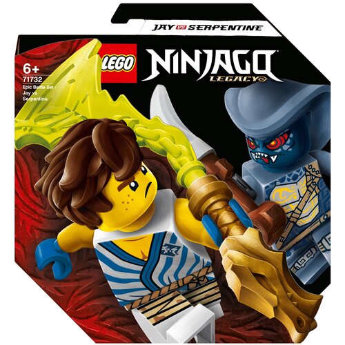 конструктор lego ninjago 71730 легендарные битвы кай против скелета 61 дет Конструктор LEGO Ninjago 71732 Легендарные битвы: Джей против воина-Серпентина, 69 дет.