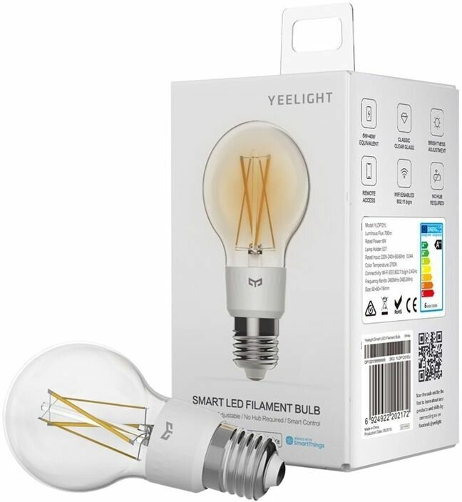 Умная филоментовая Yeelight LED лампочка E27 Yeelight LED Filament Light (WiFi)