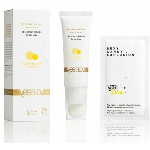 Массажное масло DELICIOUS BRUSH LEMONADE с кисточкой - 50 мл