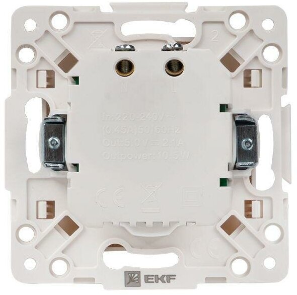 Механизм розетки USB 2-местной Стокгольм, 2,1А, белый, EKF PROxima - фотография № 9