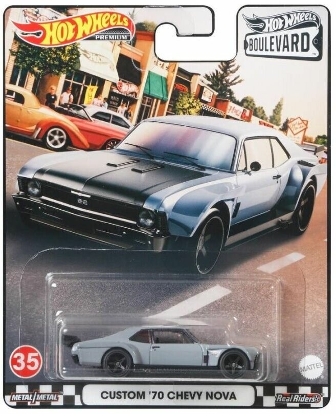 Машинка Hot Wheels премиальная "35" CUSTOM 70 CHEVY NOVA / GJT68-GRM04