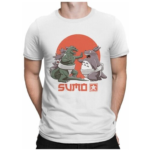 Футболка Design Heroes Тоторо Против Годзиллы / Студия Гибли Мужская Белая 2XL