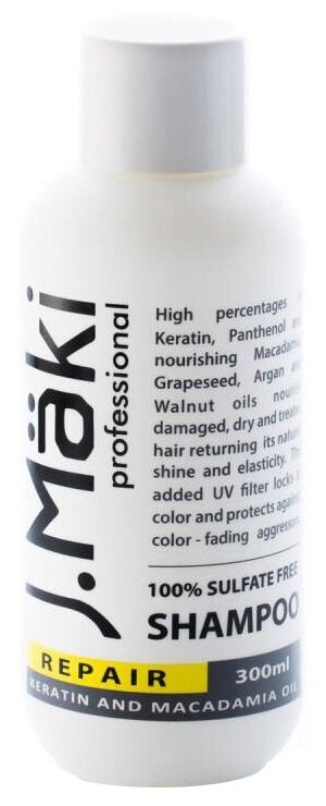J.Maki Professional шампунь Repair восстанавливающий с кератином и маслом макадамии, 300 мл
