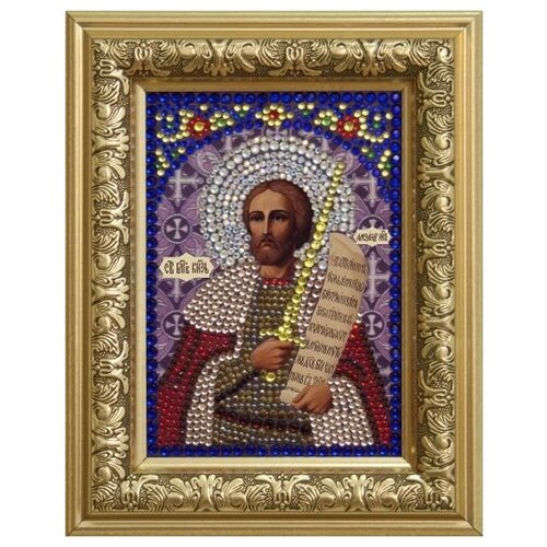 фото 0301 набор для выкладывания стразами 'святой александр невский' 10,5*14,8 см преобрана