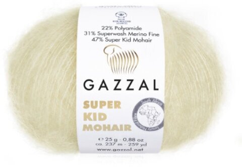 Gazzal super kid mohair 47% супер Кид мохер 31% мериносовая шерсть 22% па;25гр-237м(1моток)