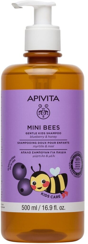 APIVITA/апивита Mini bees Шампунь нежный с Черникой и мёдом 500 мл