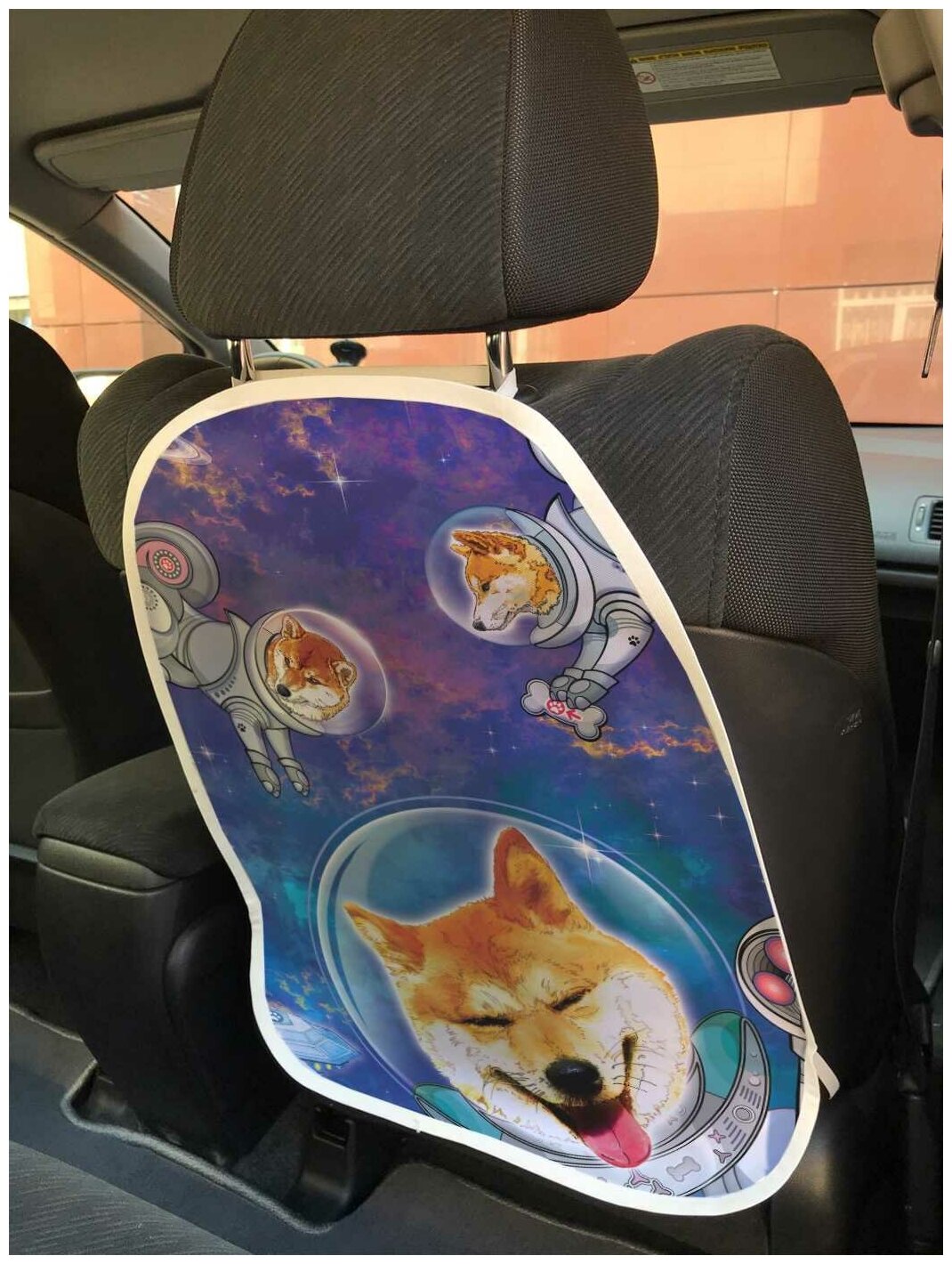 Защитная накидка JoyArty "Собаки в космосе" на спинку автомобильного сидения