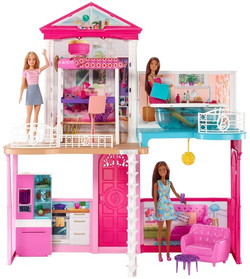 Barbie Кукольный домик GLH56, розовый