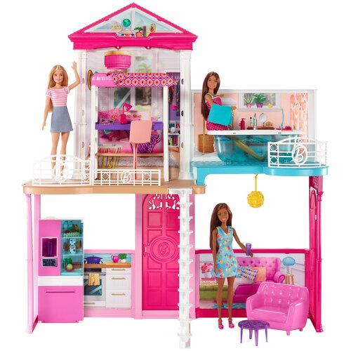 Barbie Кукольный домик GLH56, розовый barbie кукольный домик fxg55 белый розовый