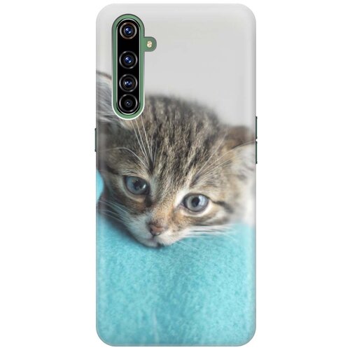 фото Cиликоновый чехол на realme x50 pro / рилми х50 про с принтом "котенок на пледе" gosso