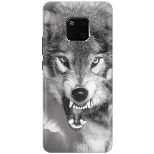 фото Gosso ультратонкий силиконовый чехол-накладка для huawei mate 20 pro с принтом "волчий оскал"