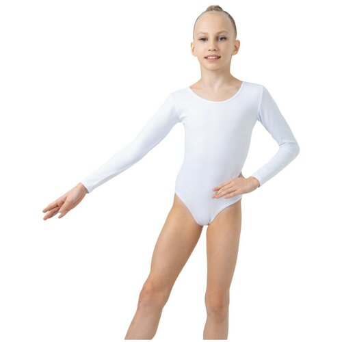 фото Купальник гимнастический grace dance, размер 42, белый
