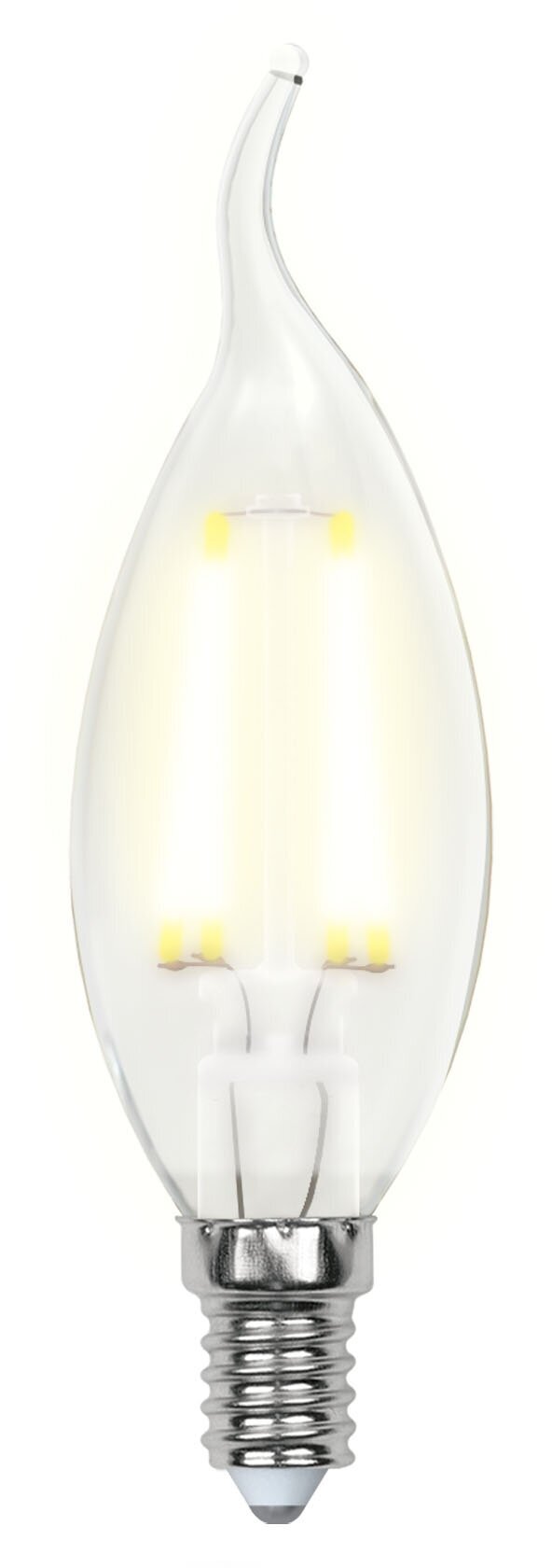 Лампа светодиодная диммируемая форма свеча на ветру UL-00002863 LED-CW35-5W/WW/E14/CL/DIM GLA01TR