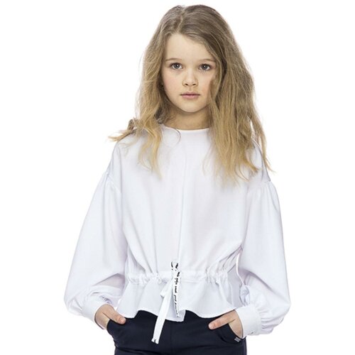 Блуза LETTY, полуприлегающий силуэт, длинный рукав, размер 152, белый