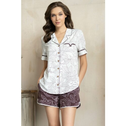 фото Комплект mia-amore, шорты, рубашка, размер 3xl, коричневый