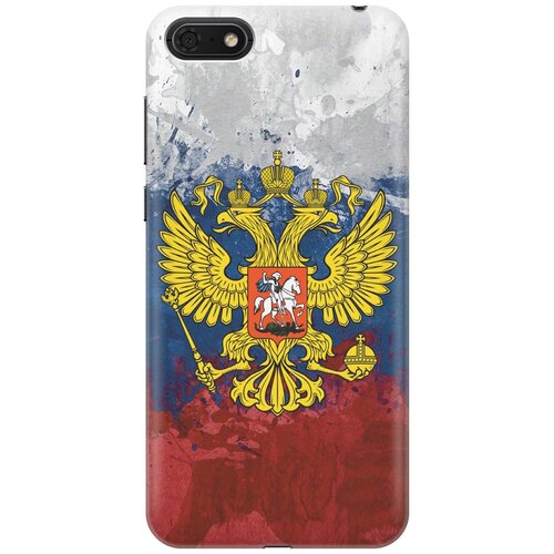 фото Gosso ультратонкий силиконовый чехол-накладка для huawei y5 (2018) / y5 prime (2018) / honor 7s / honor 7a с принтом "герб и флаг рф"