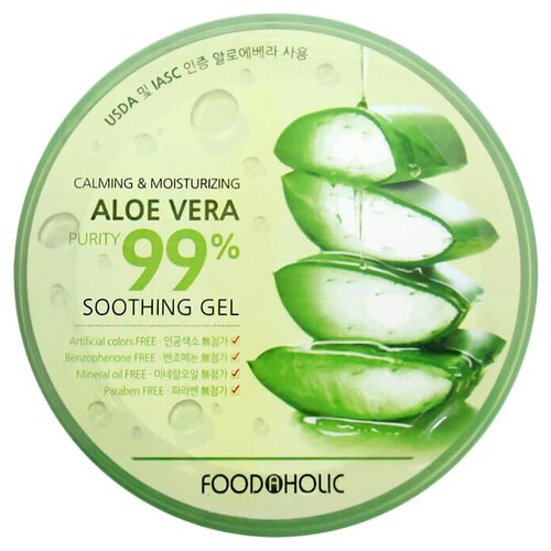 FoodaHolic Многофункциональный гель с алоэ вера 99% Calming and Moisturizing Aloe Vera Soothing Gel, 300 мл